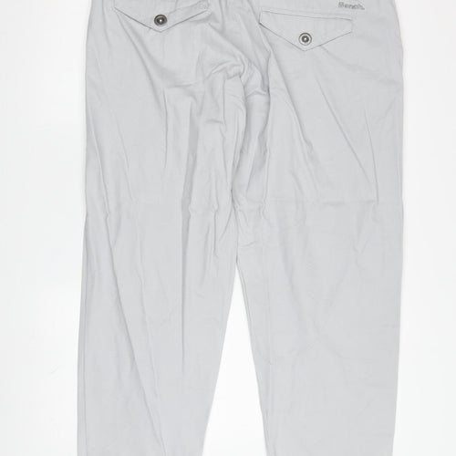 Bench Men's Grey Chino Trousers, Size 32, Casual