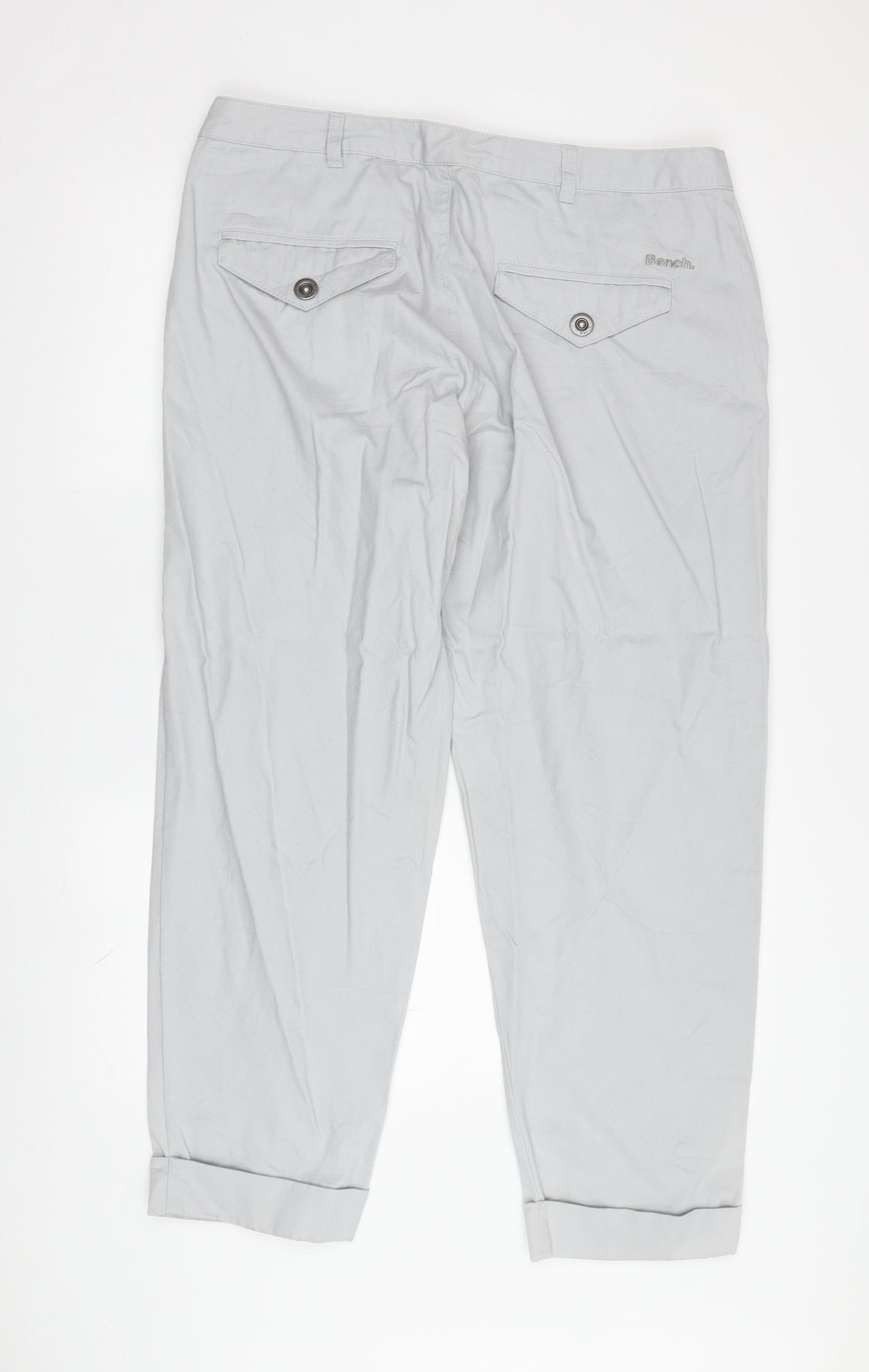 Bench Men's Grey Chino Trousers, Size 32, Casual