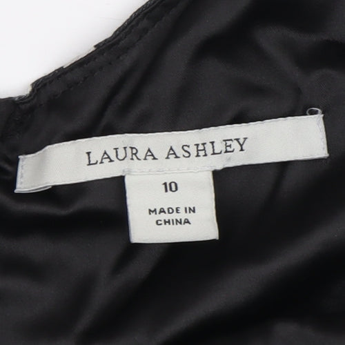 Laura Ashley Women's Black Polka Dot A-Line Dress