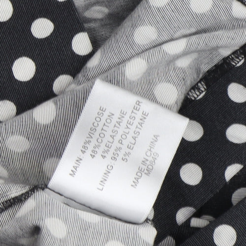 Laura Ashley Women's Black Polka Dot A-Line Dress