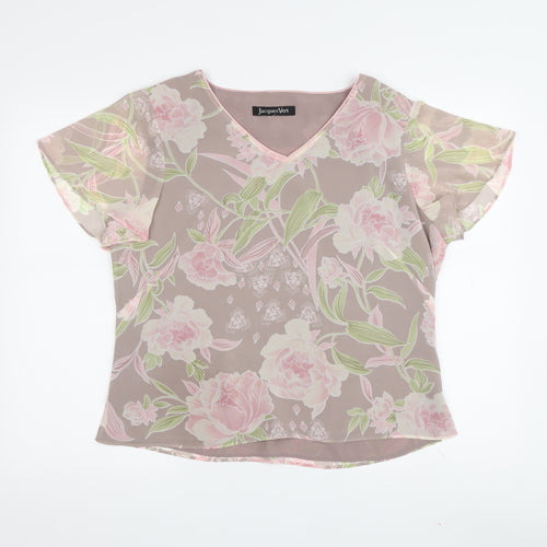 Jacques Vert Women's Floral Blouse, Size 14, Multicoloured