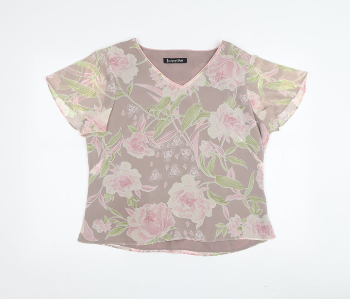 Jacques Vert Women's Floral Blouse, Size 14, Multicoloured