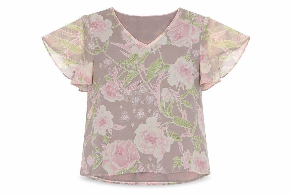 Front view of Jacques Vert Women's Floral Blouse, size 14, Multicoloured