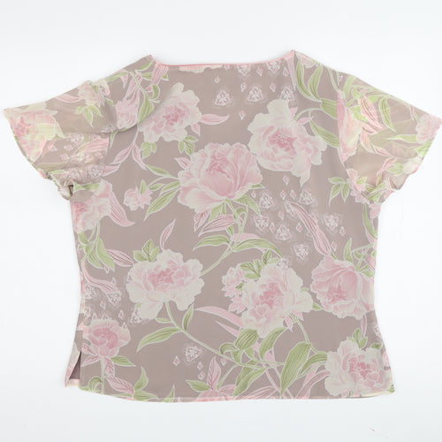 Jacques Vert Women's Floral Blouse, Size 14, Multicoloured