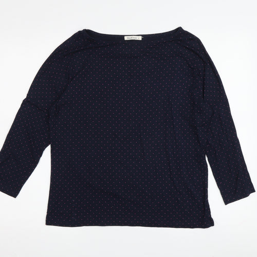 WoolOvers Women's Blue Polka Dot T-Shirt, Size S
