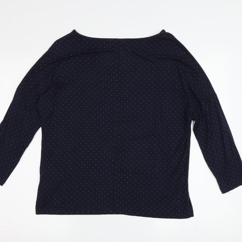 WoolOvers Women's Blue Polka Dot T-Shirt, Size S
