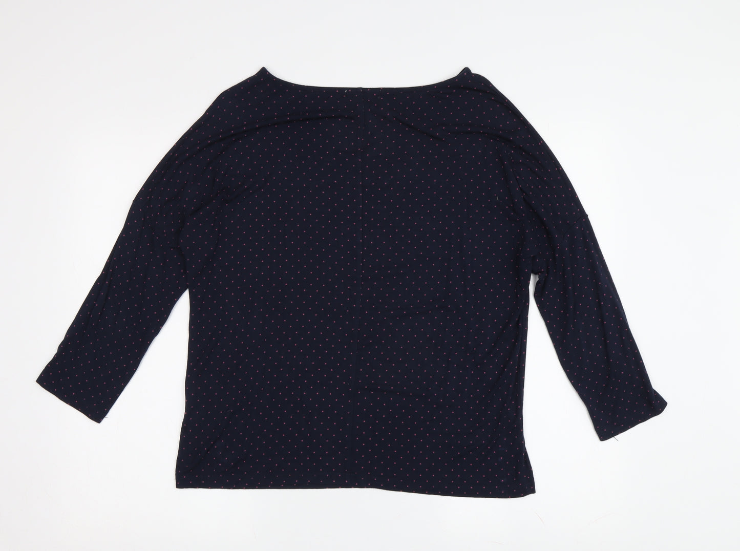 WoolOvers Women's Blue Polka Dot T-Shirt, Size S