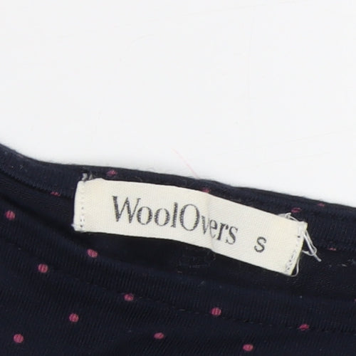 WoolOvers Women's Blue Polka Dot T-Shirt, Size S