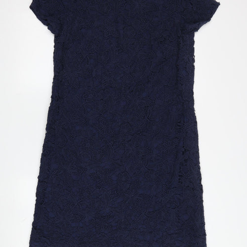 Jigsaw Women's Blue Floral Lace Shift Dress Size 14