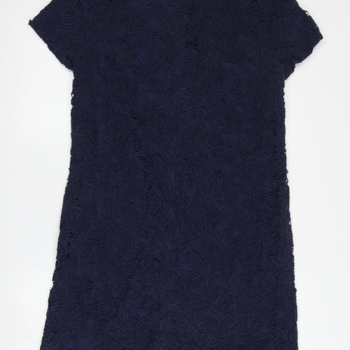 Jigsaw Women's Blue Floral Lace Shift Dress Size 14