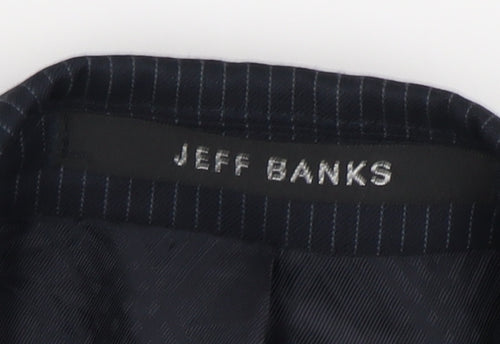 Jeff Banks Men's Black Pinstripe Blazer, Size 38R