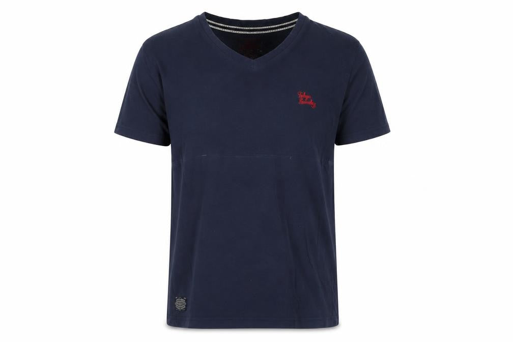 Tokyo Laundry Men's V-Neck Blue T-Shirt, Medium, Jersey Cotton