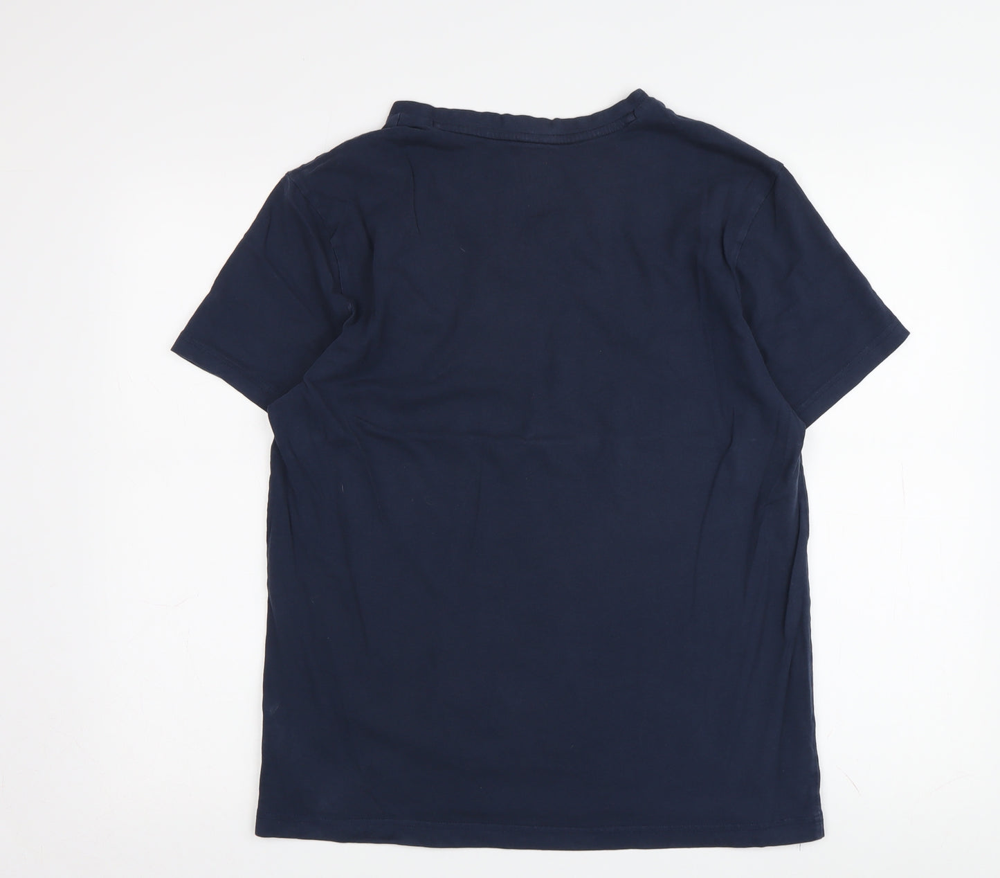 Tokyo Laundry Men's V-Neck Blue T-Shirt, Medium, Jersey Cotton