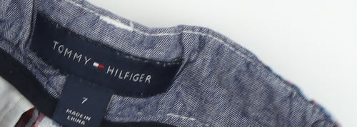 Tommy Hilfiger Boys Multicoloured Checked Chino Shorts 7 Years