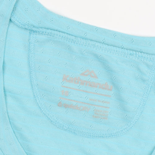Kathmandu Women's Blue Crew Neck Basic T-Shirt, Size 16