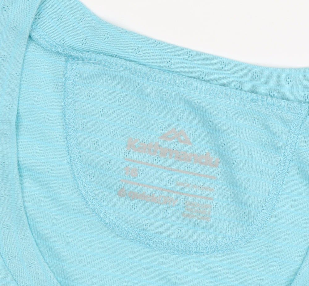 Kathmandu Women's Blue Crew Neck Basic T-Shirt, Size 16