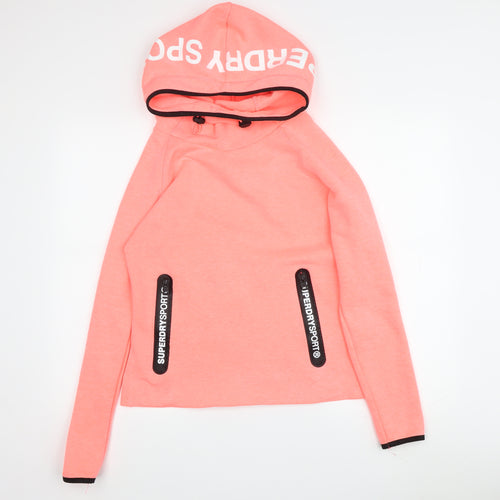 Superdry Women's Pink Hoodie, Size S, Activewear Pullover