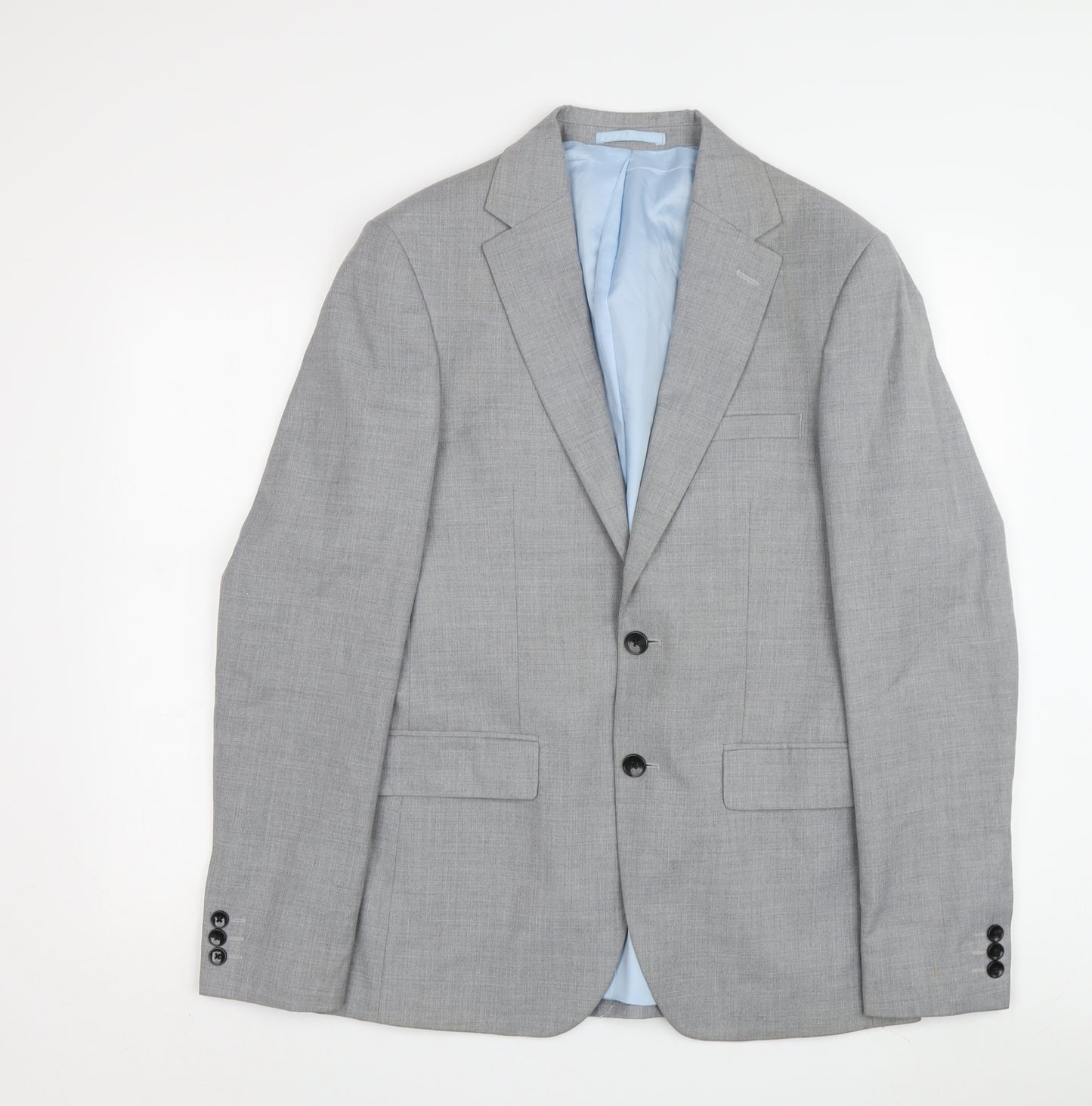 Moss London Men’s Grey Slim Fit Blazer, Size 38L