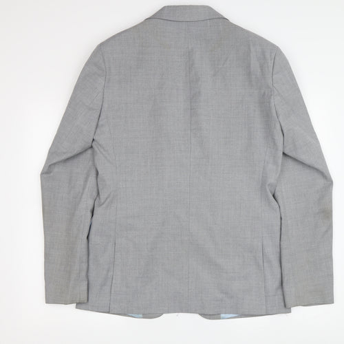Moss London Men’s Grey Slim Fit Blazer, Size 38L