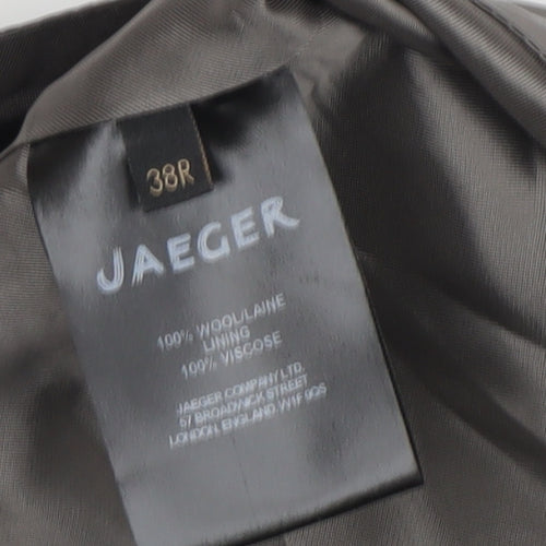 Jaeger Men's Grey Plaid Suit Waistcoat 38R