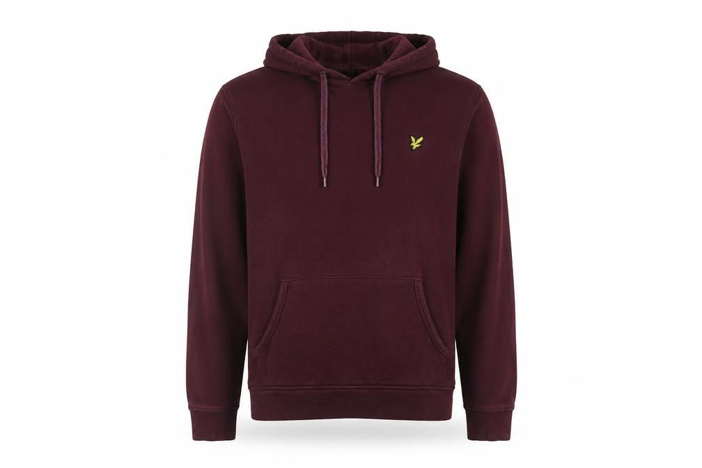 Front view of Lyle & Scott Men's Purple Pullover Hoodie M