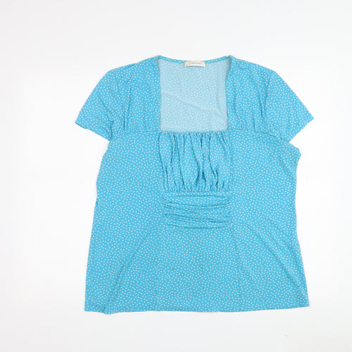Windsmoor Women's Blue Polka Dot Blouse, Size L