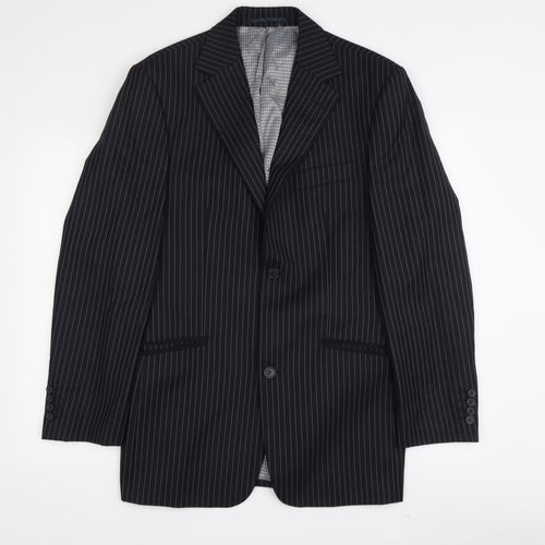 Ben Sherman Men's Black Single Breasted Wool Blazer Jacket Size 38 Regular