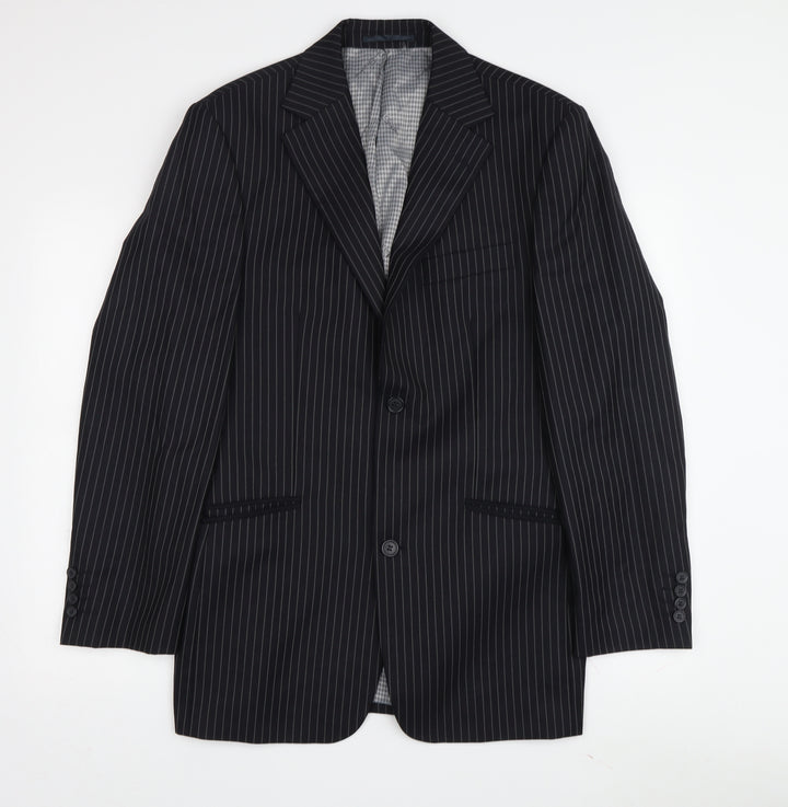 Ben Sherman Men's Black Single Breasted Wool Blazer Jacket Size 38 Regular