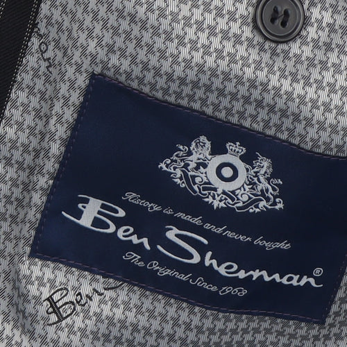 Ben Sherman Men's Black Single Breasted Wool Blazer Jacket Size 38 Regular