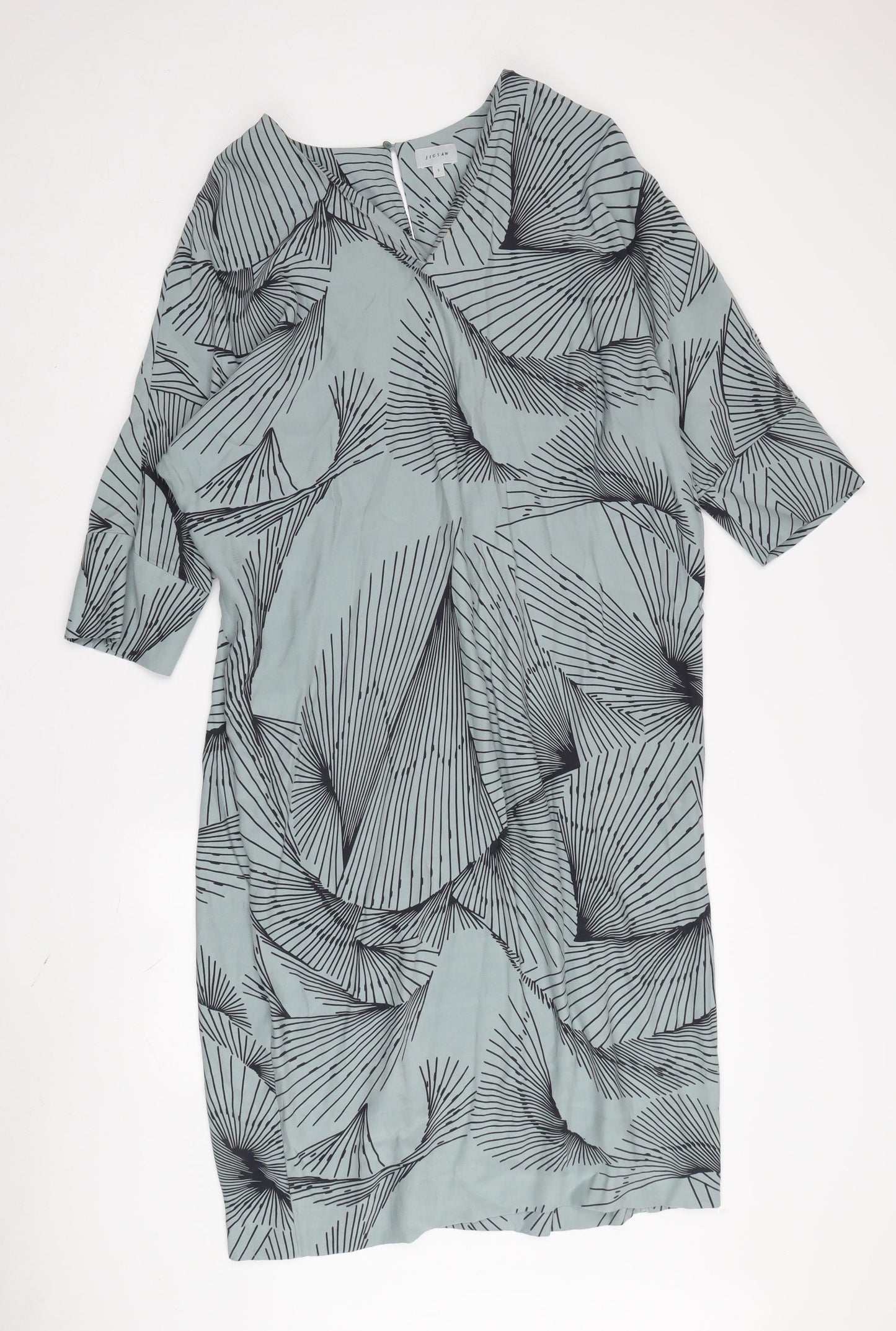 Jigsaw Women's Grey Geometric V-Neck Shift Dress S