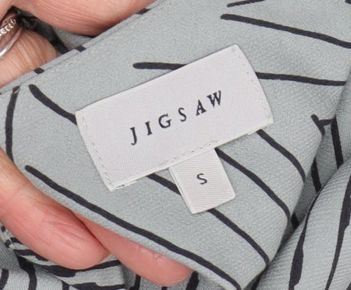 Jigsaw Women's Grey Geometric V-Neck Shift Dress S