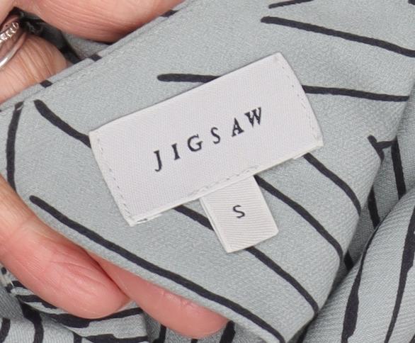 Jigsaw Women's Grey Geometric V-Neck Shift Dress S