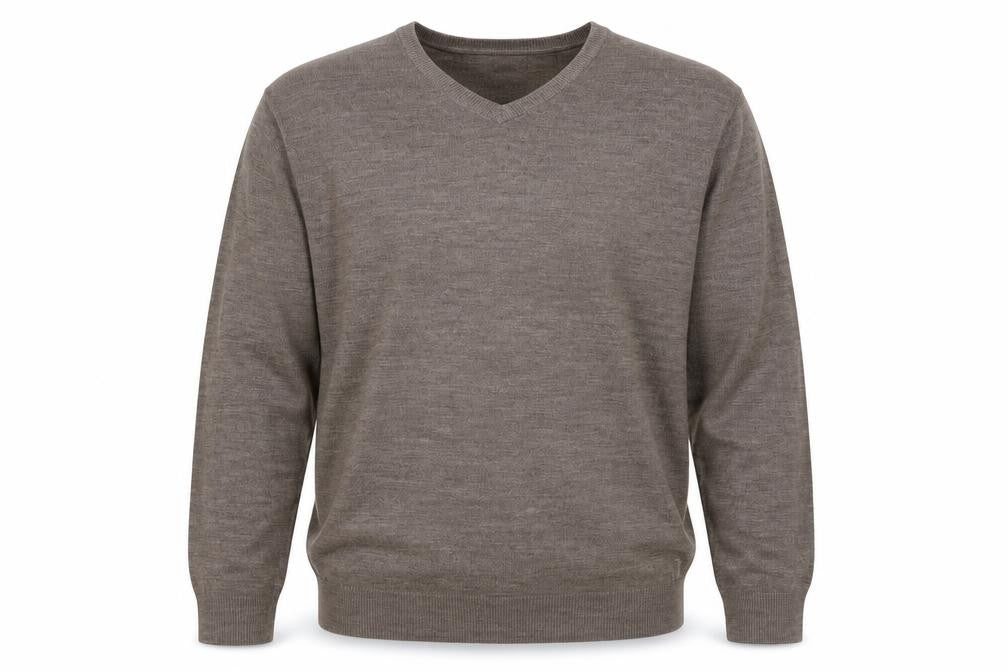 Thomas Nash Men's Brown V-Neck Pullover Jumper M
