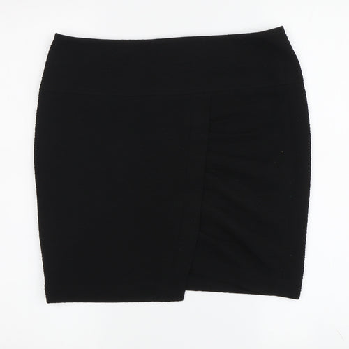 DKNYC Women's Black Pencil Skirt, XS, Zip Detail