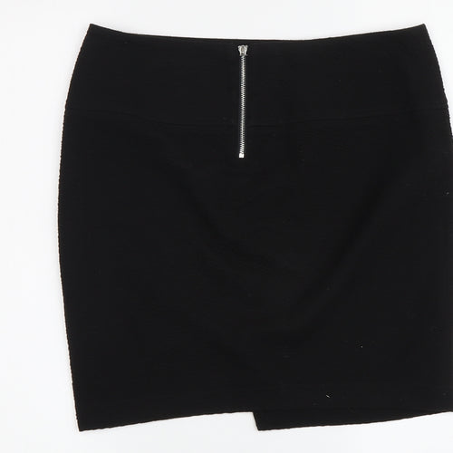DKNYC Women's Black Pencil Skirt, XS, Zip Detail