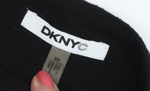 DKNYC Women's Black Pencil Skirt, XS, Zip Detail