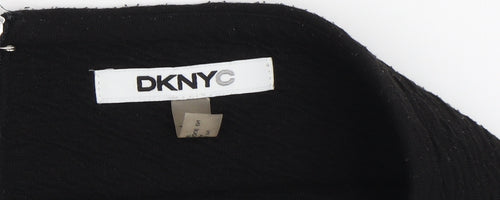 DKNYC Women's Black Pencil Skirt, XS, Zip Detail