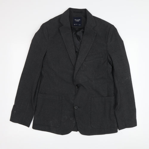 Abercrombie & Fitch Men's Grey Blazer, Size S, Regular Fit
