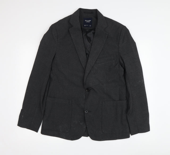 Abercrombie & Fitch Men's Grey Blazer, Size S, Regular Fit