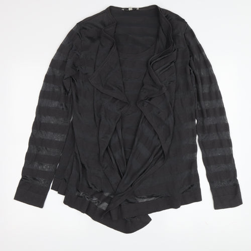 Laura Ashley Women's Black Cardigan UK 12 Striped Pattern