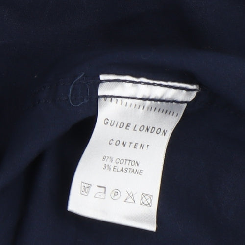 Guide London Men's Blue Slim Fit Button-Up Shirt
