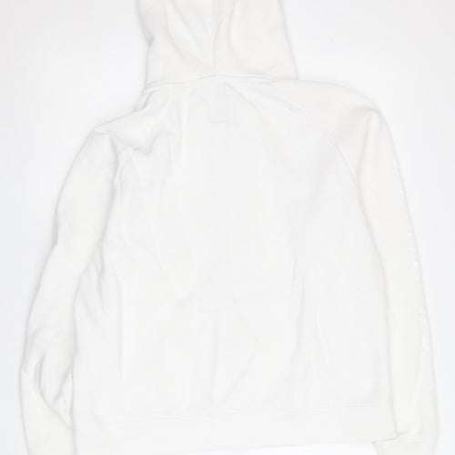 Jack Wills Women's White Full Zip Hoodie, Size 14, Cotton Blend