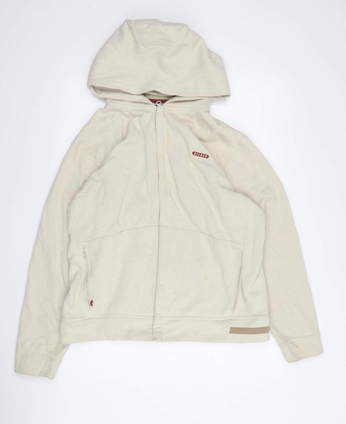 Reebok Men's Beige Full Zip Hoodie, Size S