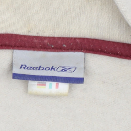 Reebok Men's Beige Full Zip Hoodie, Size S