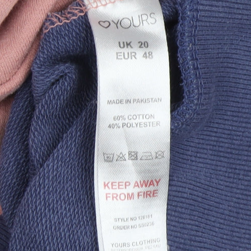 Yours Women's Multicoloured Pullover Hoodie Size 20