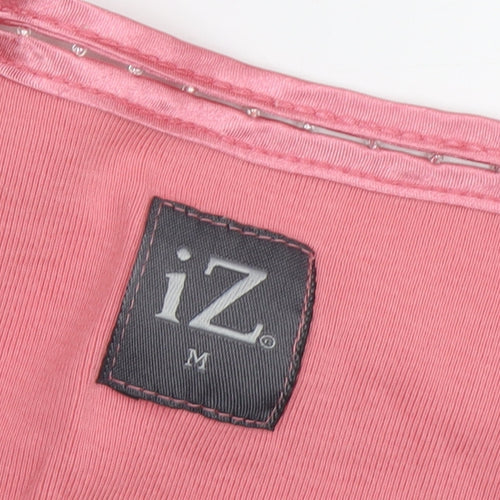 iZ Women's Pink M T-Shirt, Short Sleeve, Summer