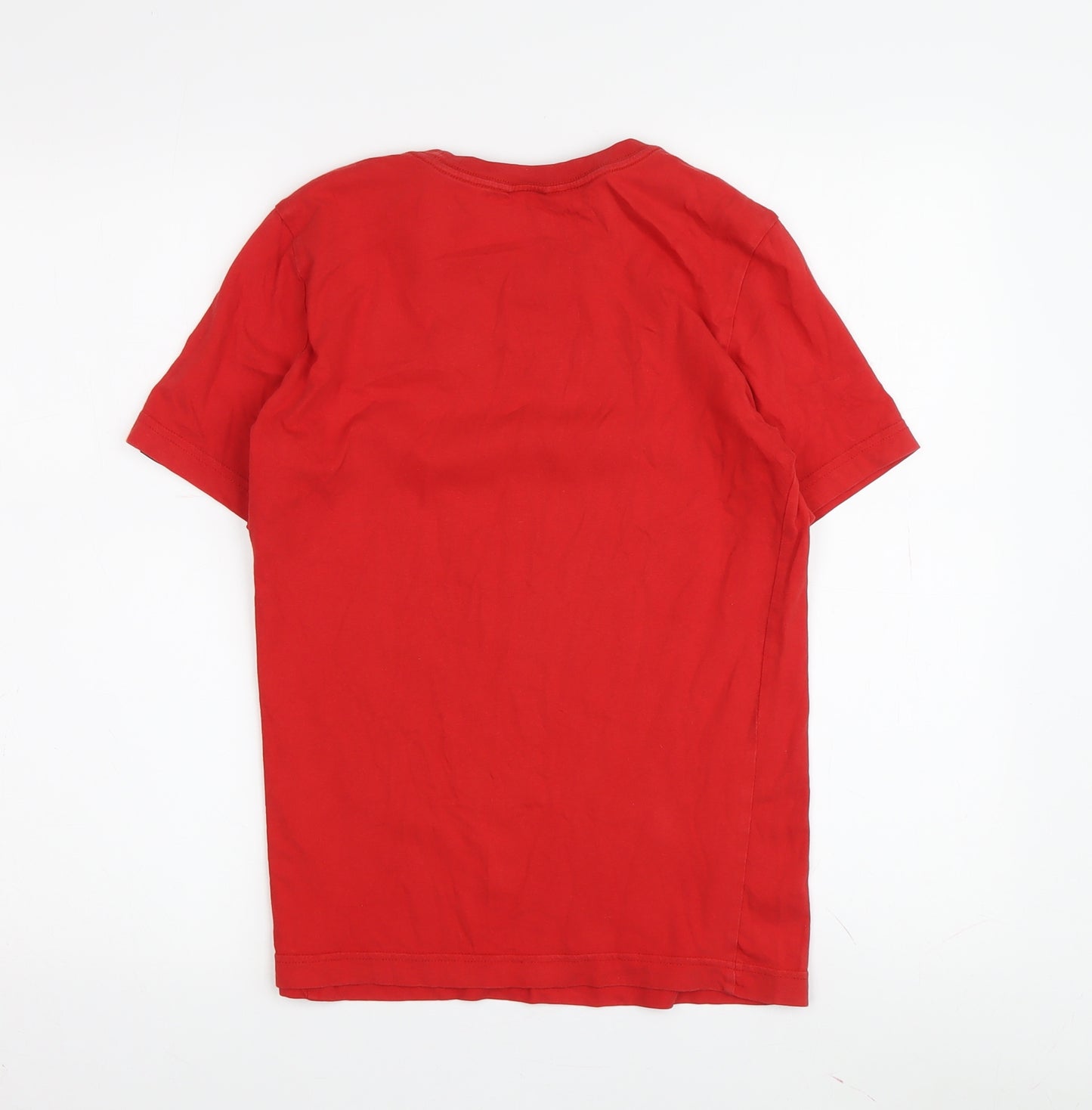 Adidas Boys Red T-Shirt 11-12 Years Graphic Logo Sports Top