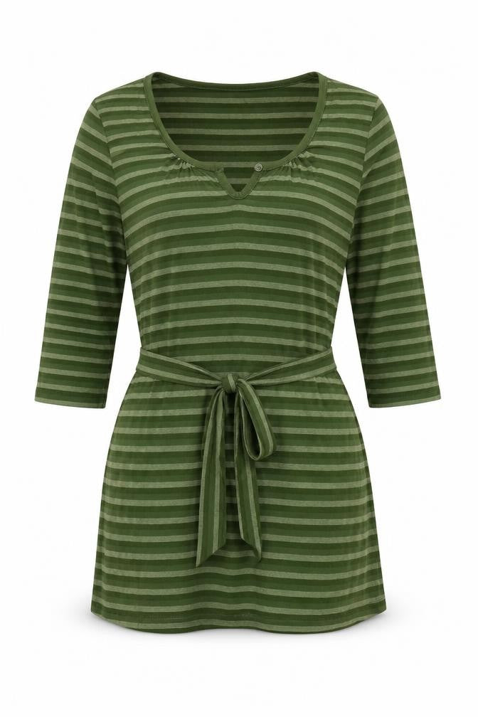 Ellie Louise Women's Green Striped Tunic, Size 12