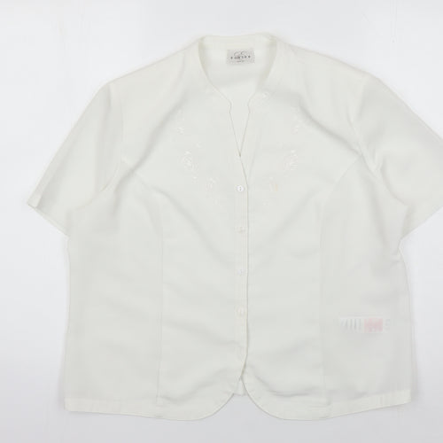 Eastex Women's White Collared Blouse Size 14
