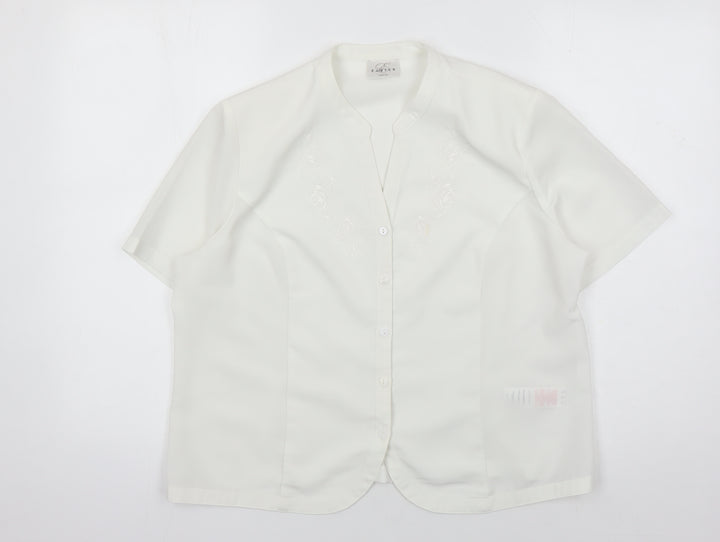 Eastex Women's White Collared Blouse Size 14